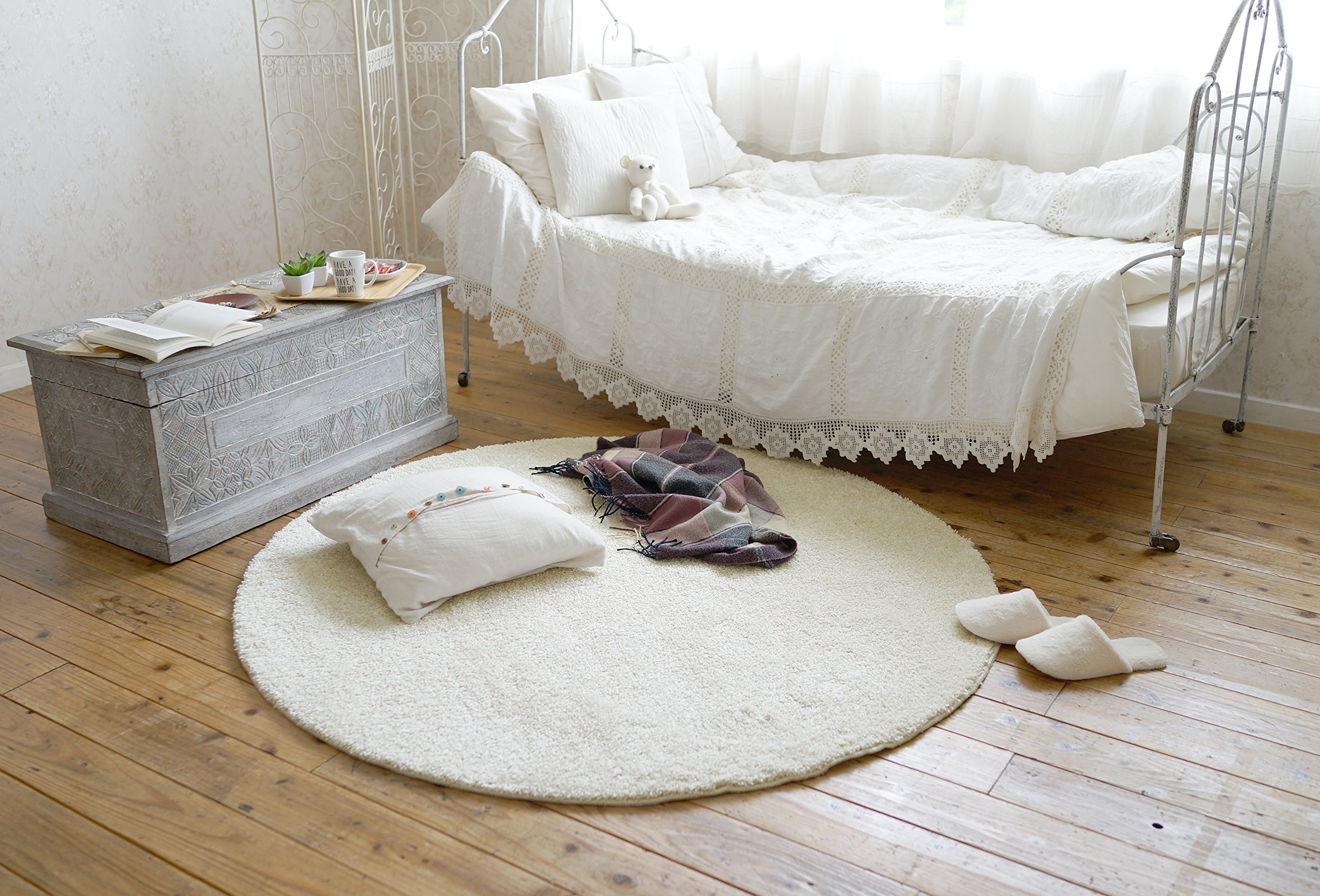 円形ラグ◇スミノエ◇150cm◇アイボリー◇展示品(JTH06-2)